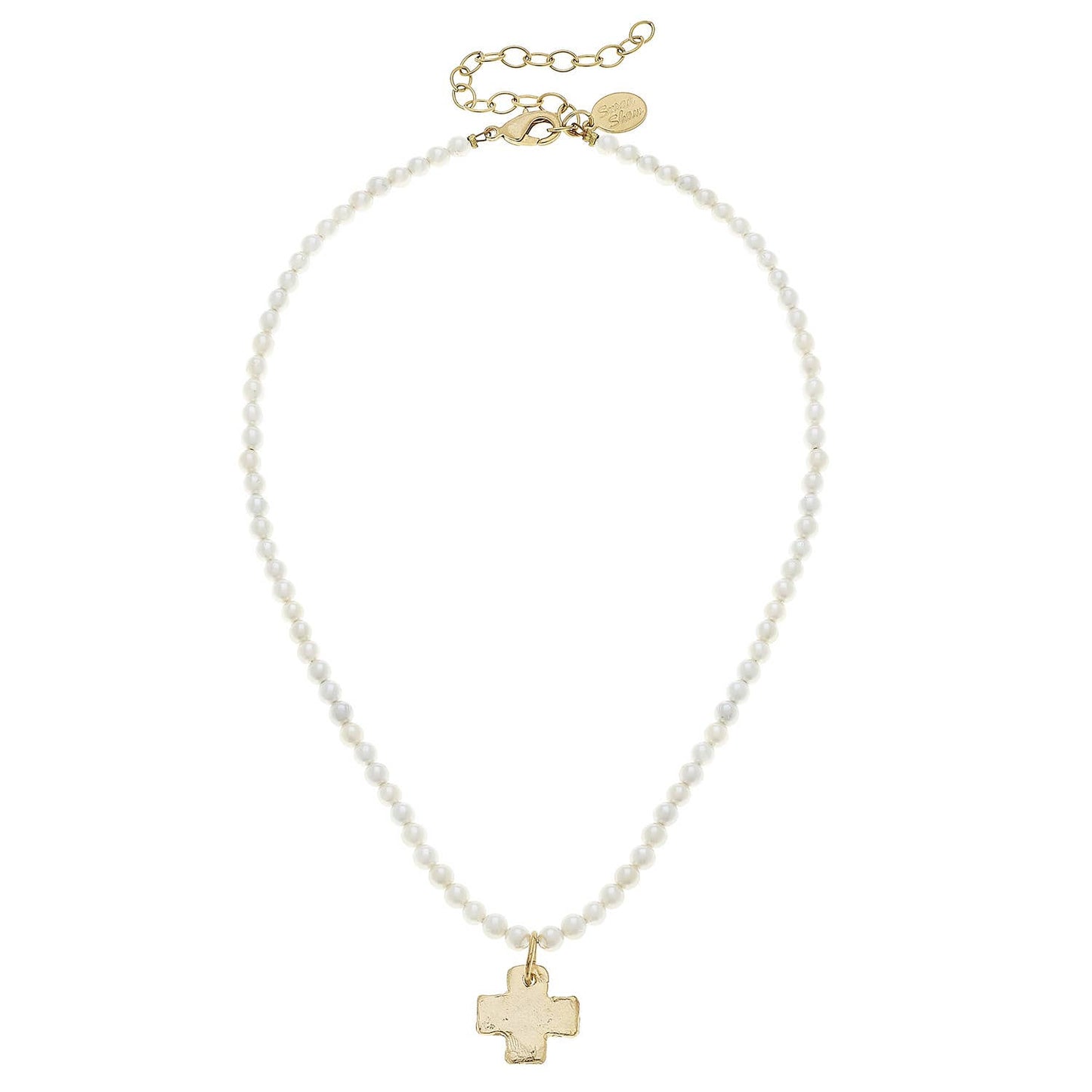 Gold Cross Freshwater Pearl Necklace