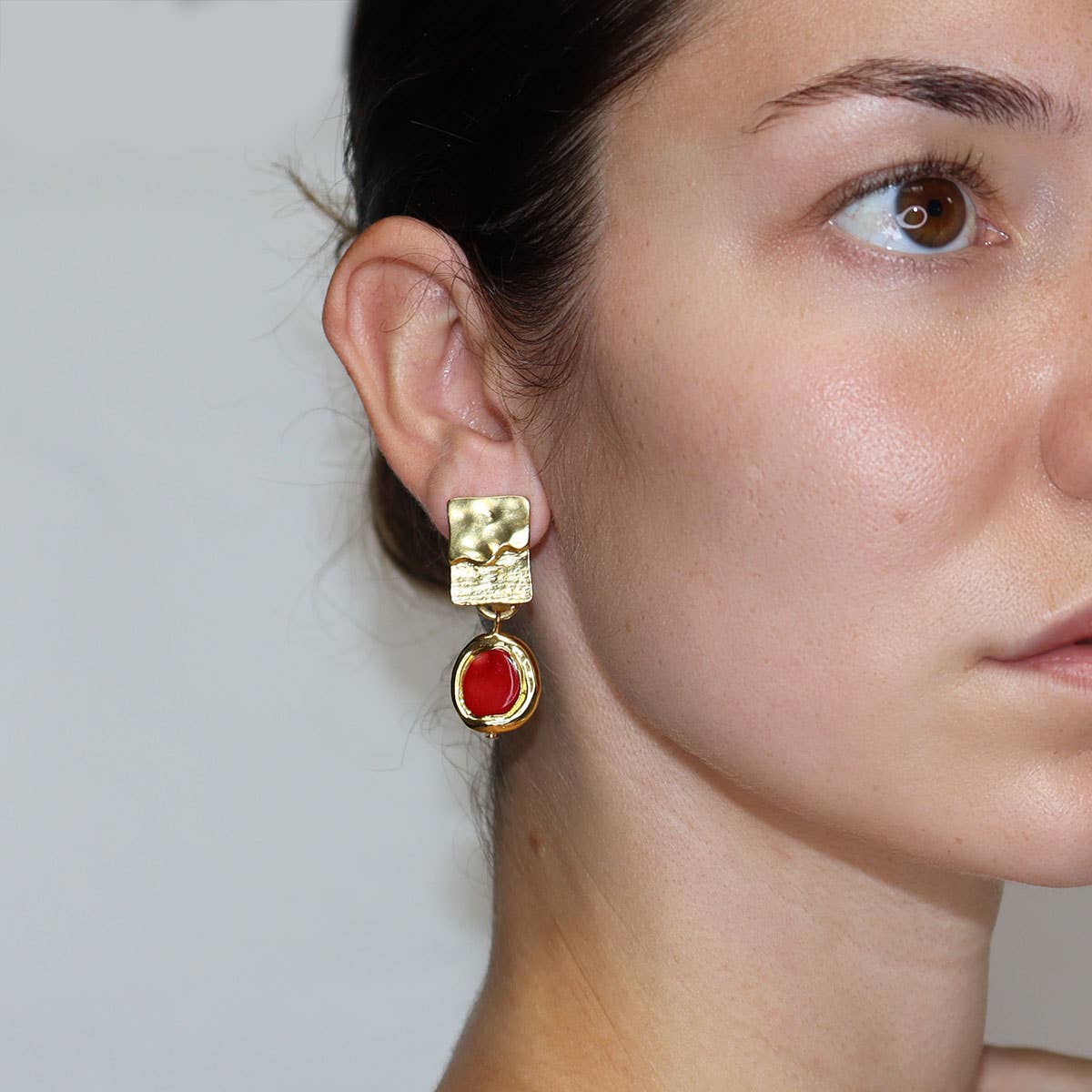 Cherry Square Clip-on Earrings 