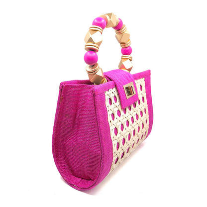 Woven Rattan Statement Bag