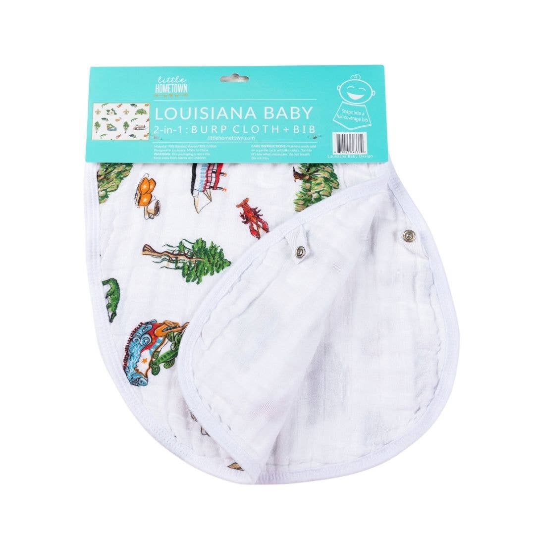 Louisiana Unisex Burp Cloth and Bib