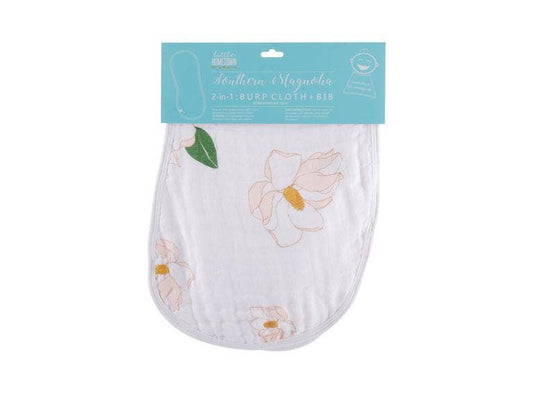 Magnolia Unisex Burp Cloth and Bib