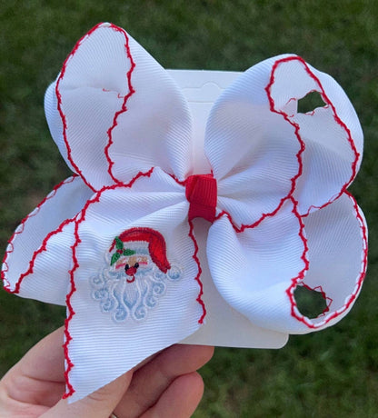 Santa Face Hair Bow