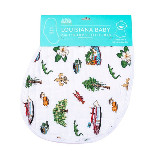 Louisiana Unisex Burp Cloth and Bib