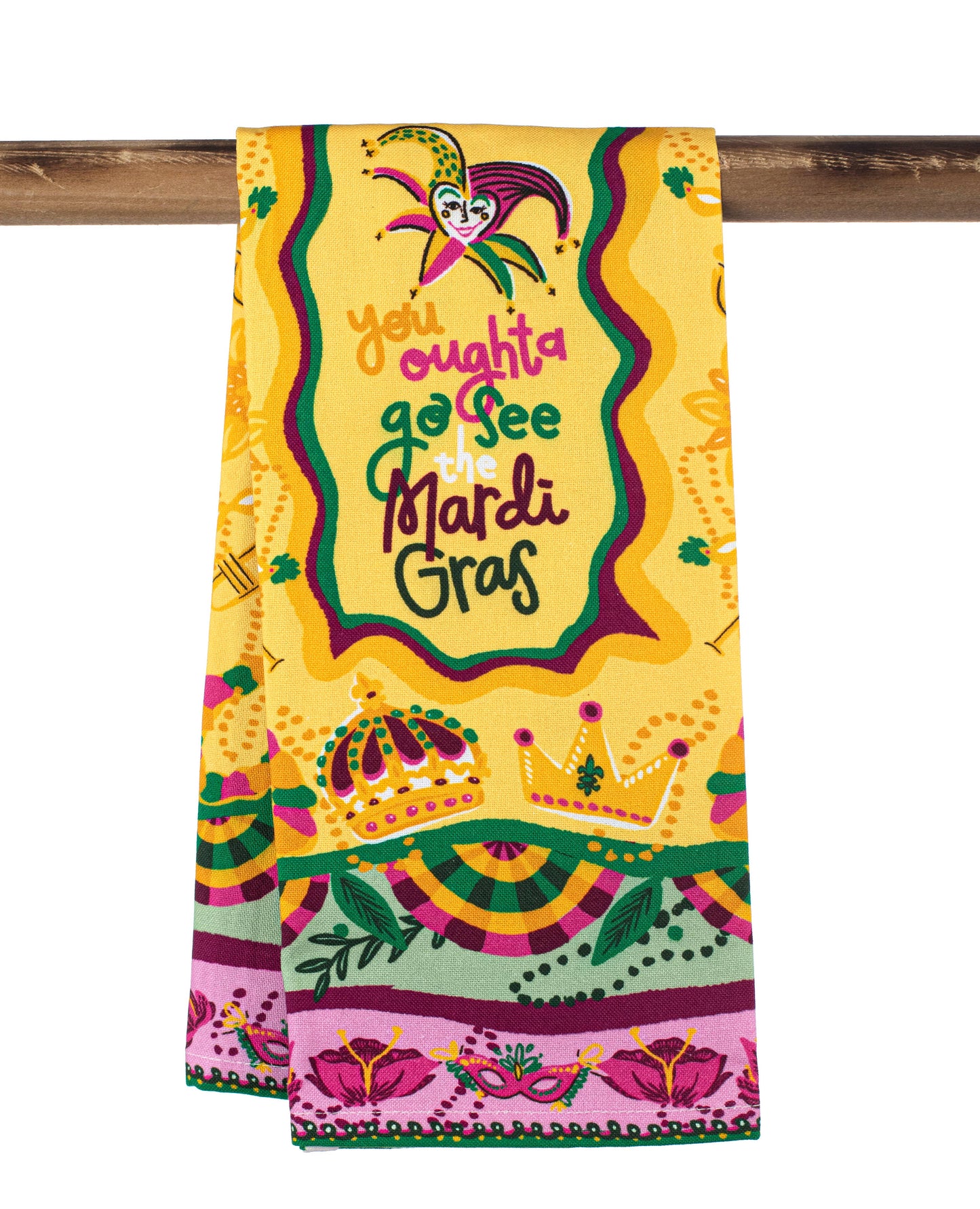 “You Oughta Go See the Mardi Gras” Kitchen Towel