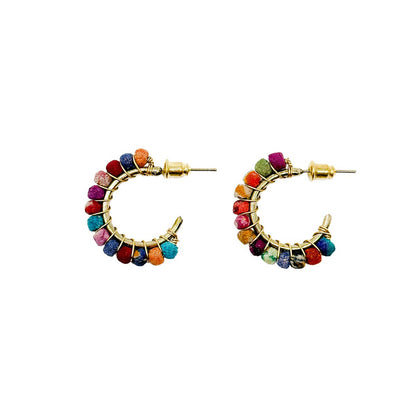 Kantha Milieu Mini Hoop Earrings