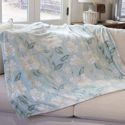 Magnolia Throw in Misty Blue