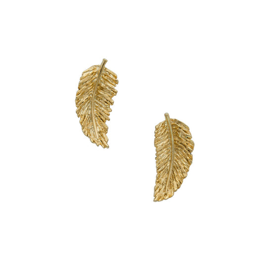 Gold Leaf Stud Earrings