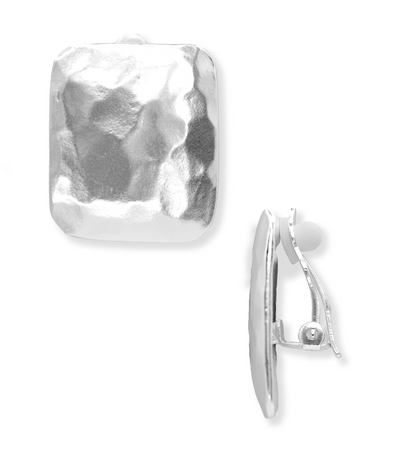 Textured Square Clip-On Earrings