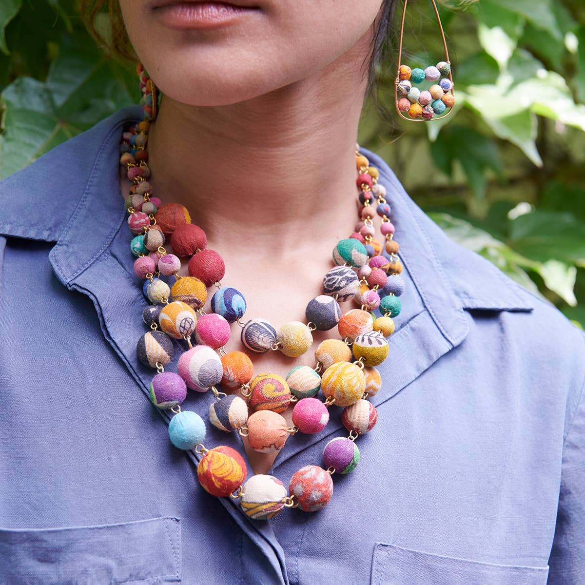 Cascading Kantha Necklace