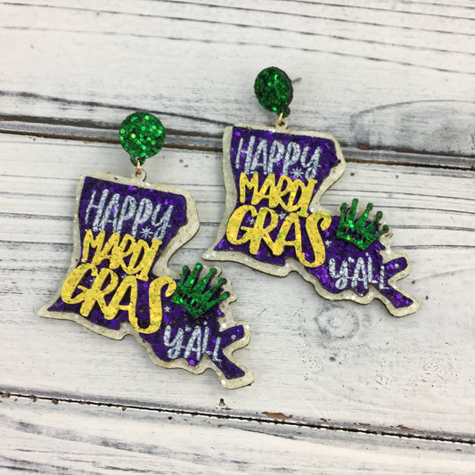 Mardi Gras Louisiana Earrings