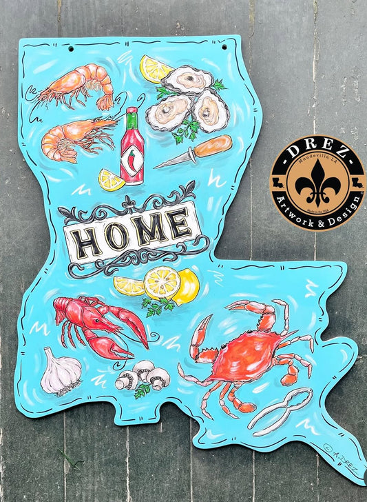 Crawfish Boil Louisiana Door Hanger