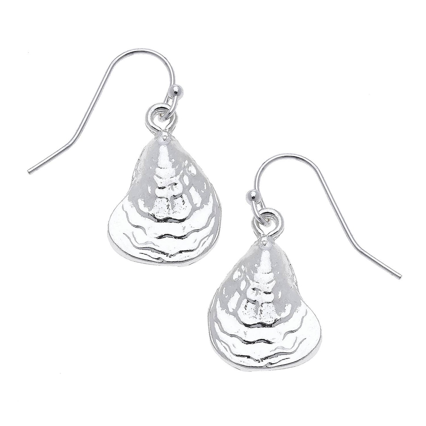 Silver Oyster Earrings