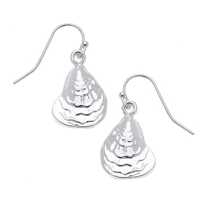 Silver Oyster Earrings