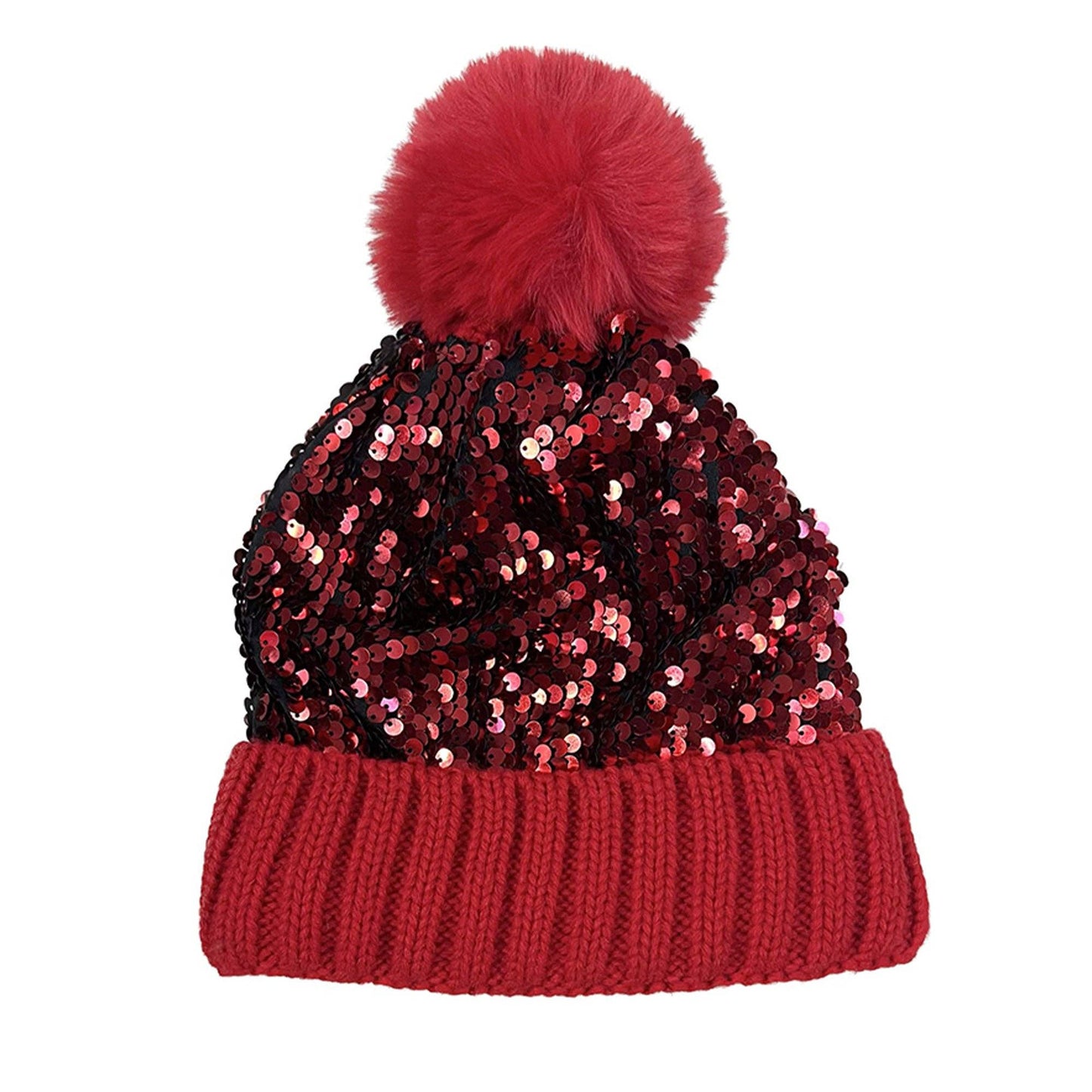 Pom-Pom Sequin Beanies