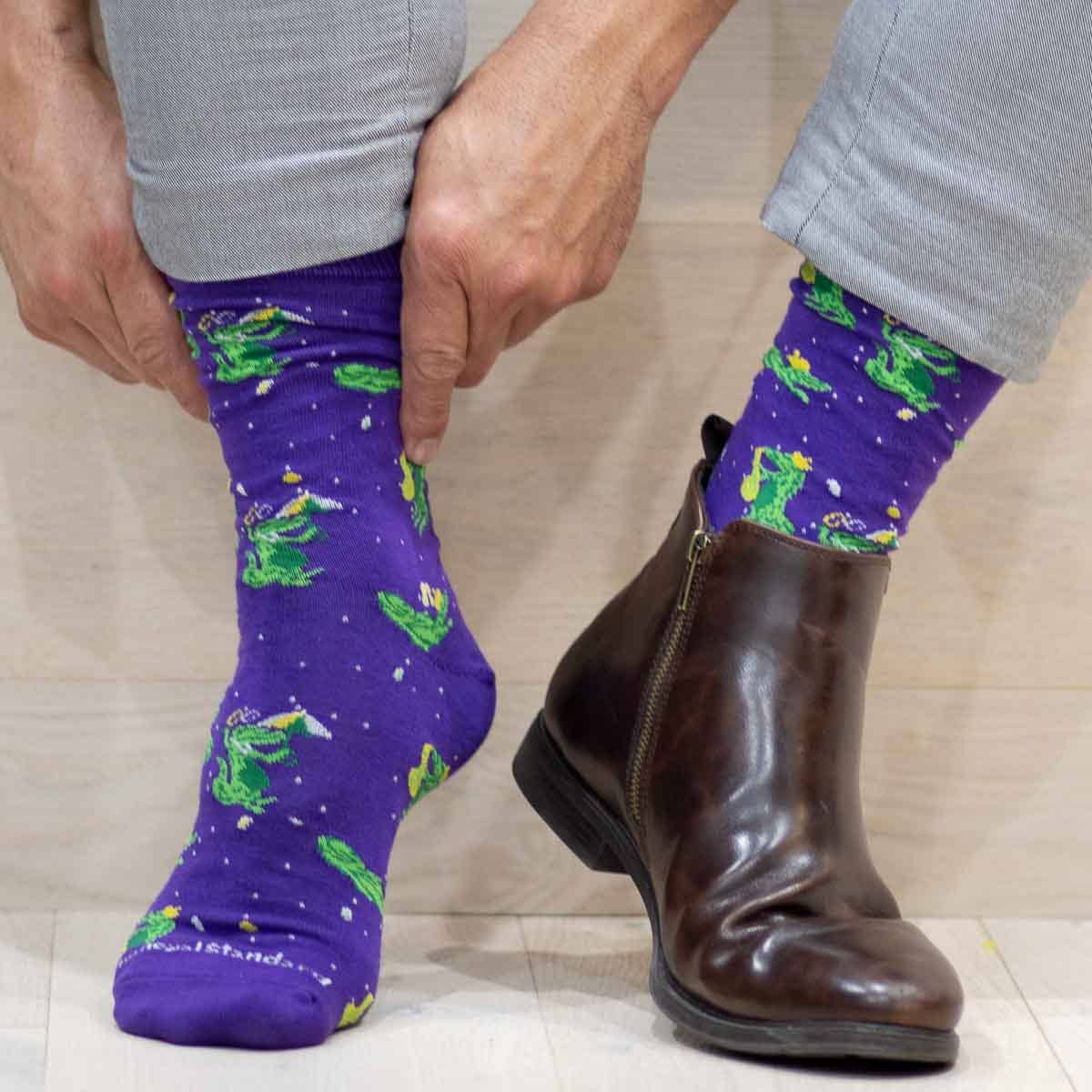 Men's Mardi Gras Mambo Gator Socks