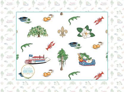 Louisiana Unisex Burp Cloth and Bib