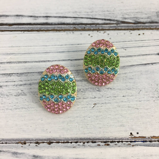 Rhinestone Easter Egg Earrings 