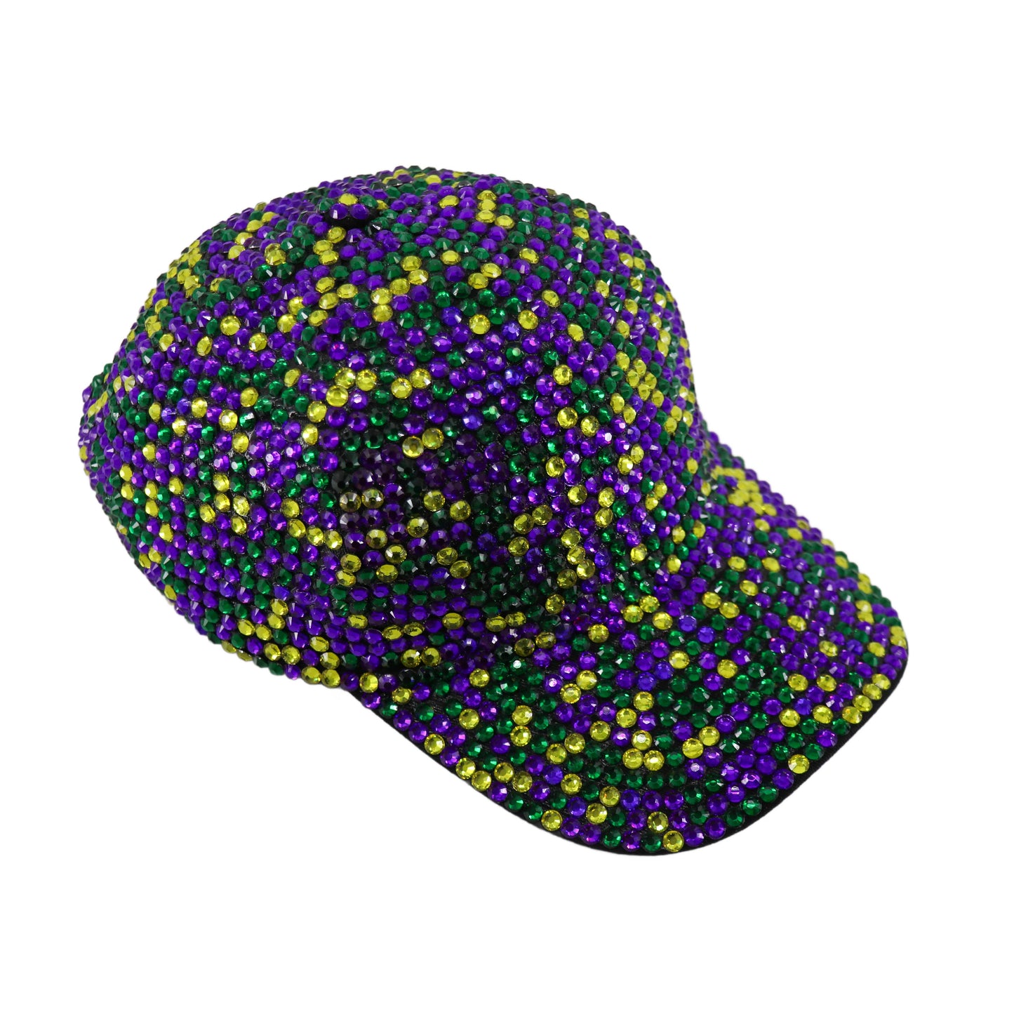 Mardi Gras Rhinestones Baseball Cap