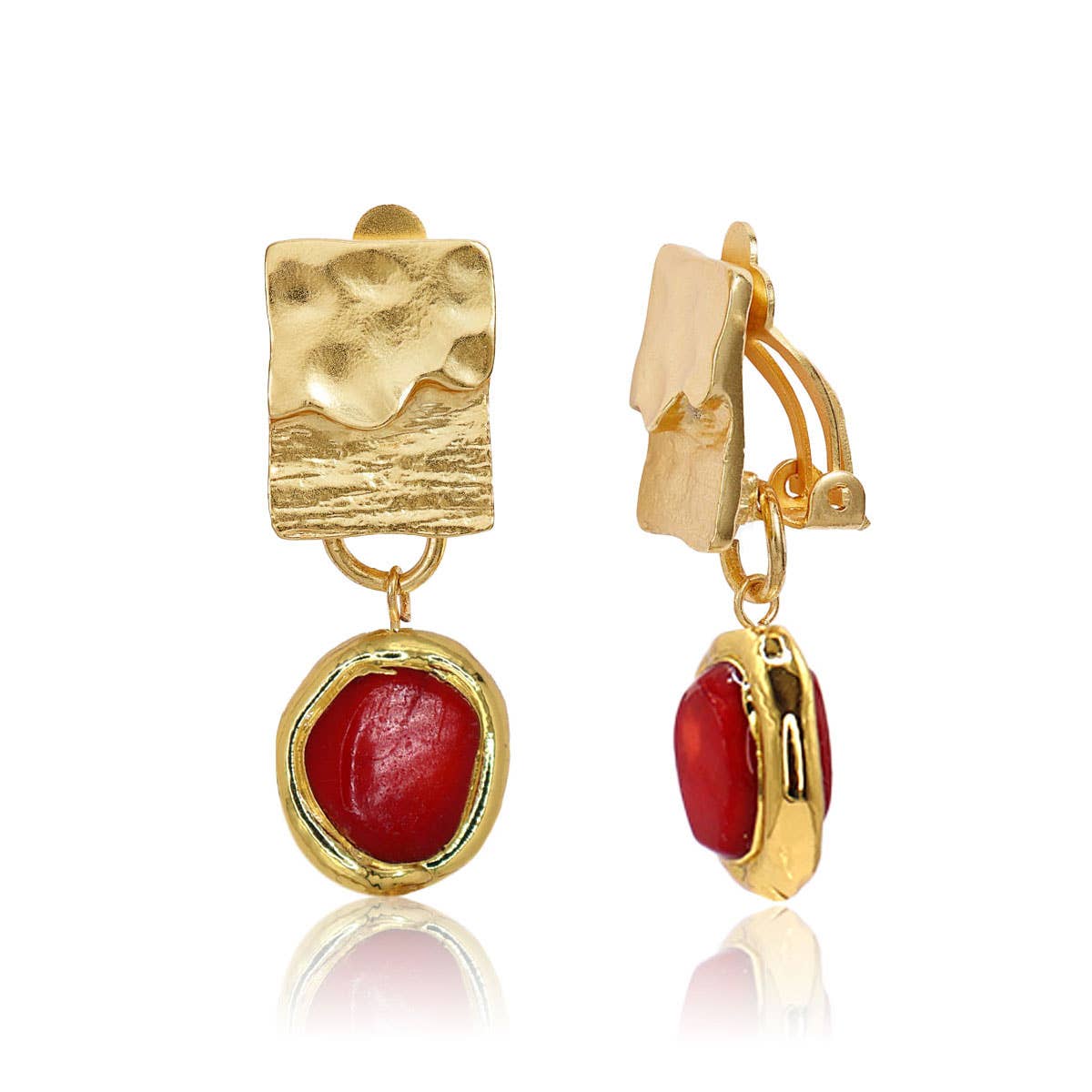 Cherry Square Clip-on Earrings 