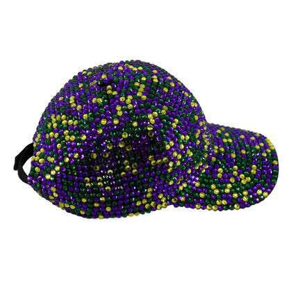 Mardi Gras Rhinestones Baseball Cap