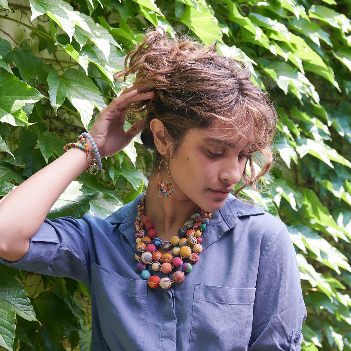 Cascading Kantha Necklace